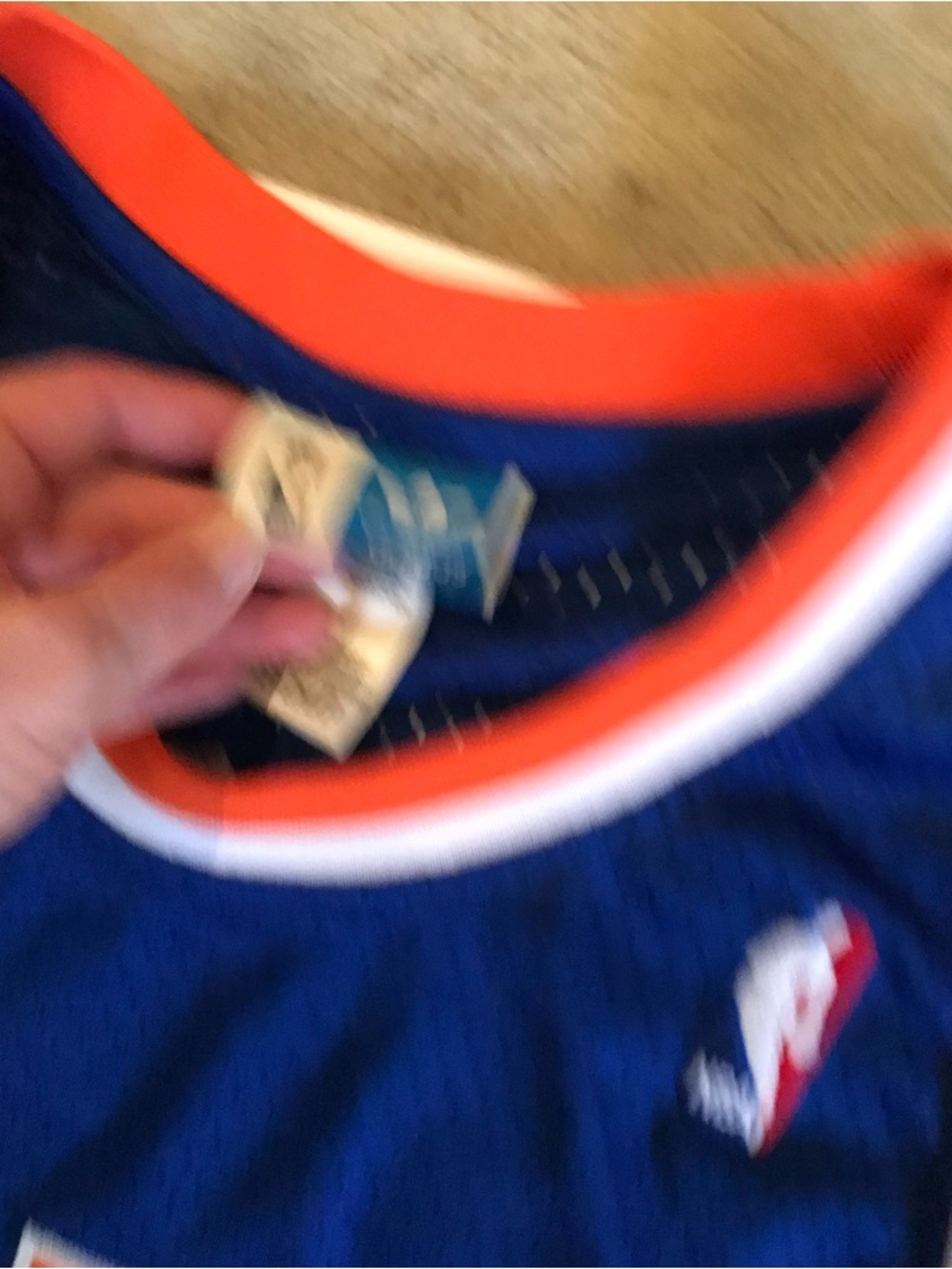 Adidas NY Knicks #33 Basketball Jersey Hardwood Classics Blue Orange S +2 - Picture 6 of 13